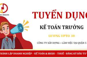 TUYỂN DỤNG KẾ TOÁN TRƯỞNG