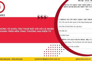 Mẫu chứng từ khấu trừ thuế đối với hộ cá nhân kinh doanh trên nền tảng thương mại điện tử?