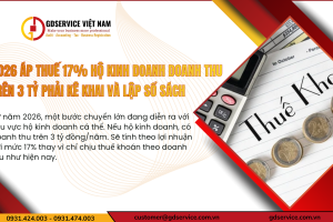 2026 áp thuế 17% hộ kinh doanh doanh thu trên 3 tỷ phải kê khai và lập sổ sách