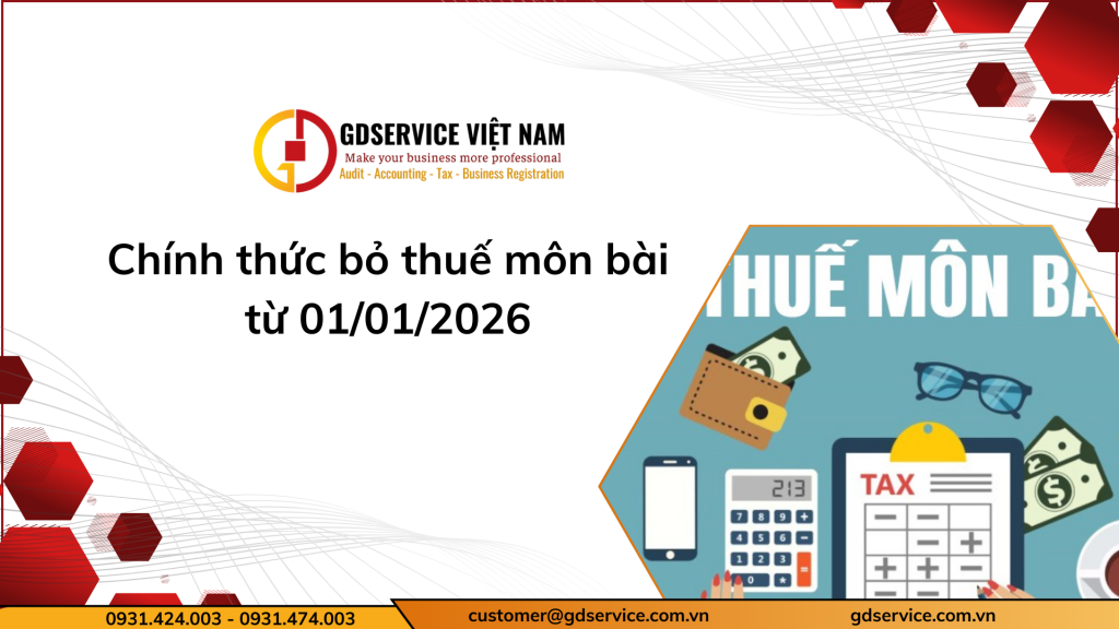 Chính thức bỏ thuế môn bài từ 01/01/2026
