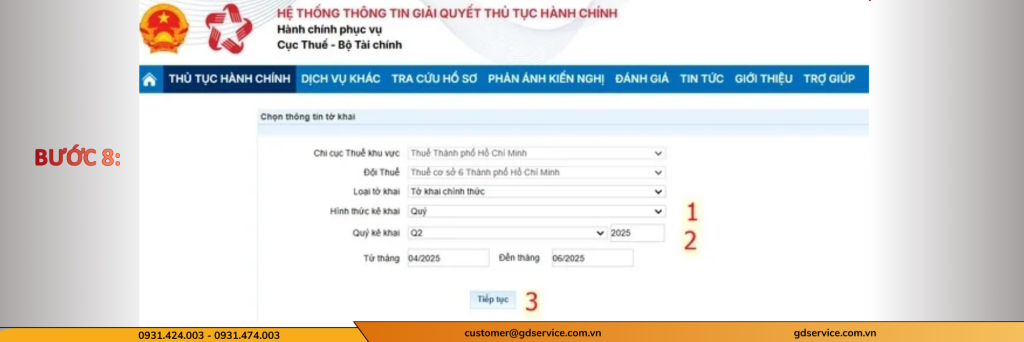 Bước 7: Chọn địa chỉ kinh doanh