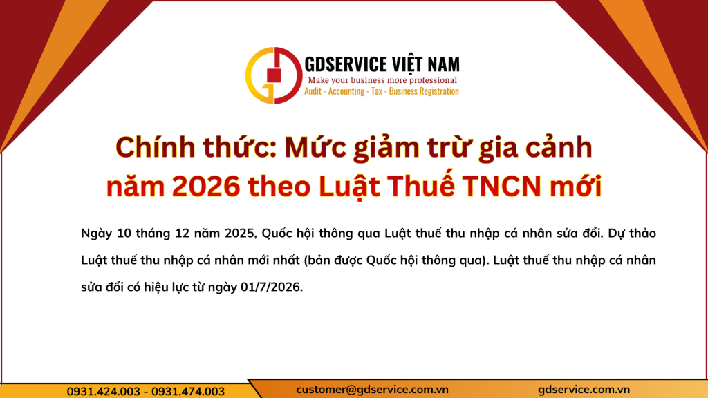 Chính thức: Mức giảm trừ gia cảnh năm 2026 theo Luật Thuế TNCN mới