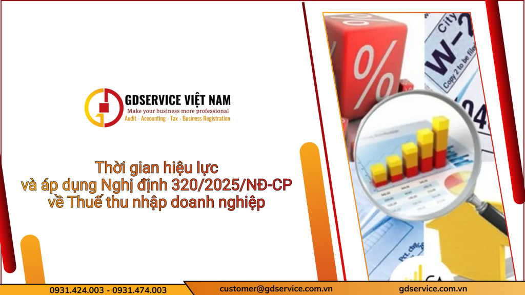 Thời gian hiệu lực và áp dụng Nghị định 320/2025/NĐ-CP về Thuế thu nhập doanh nghiệp 