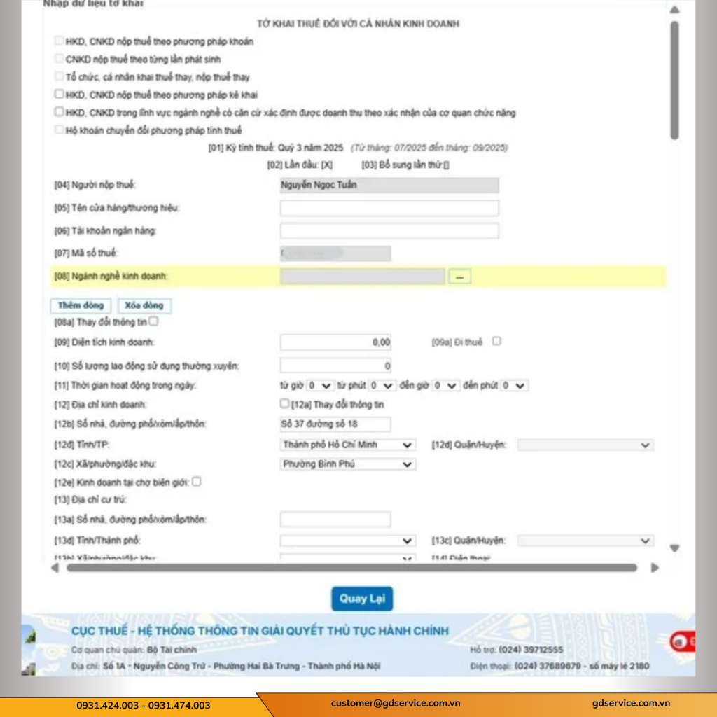 Nhập dữ liệu tờ khai