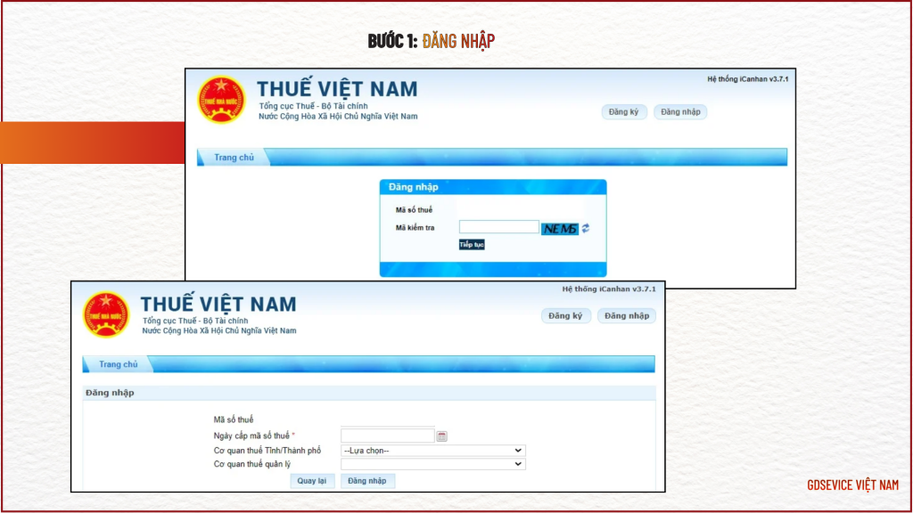 Bước 1: Đăng nhập