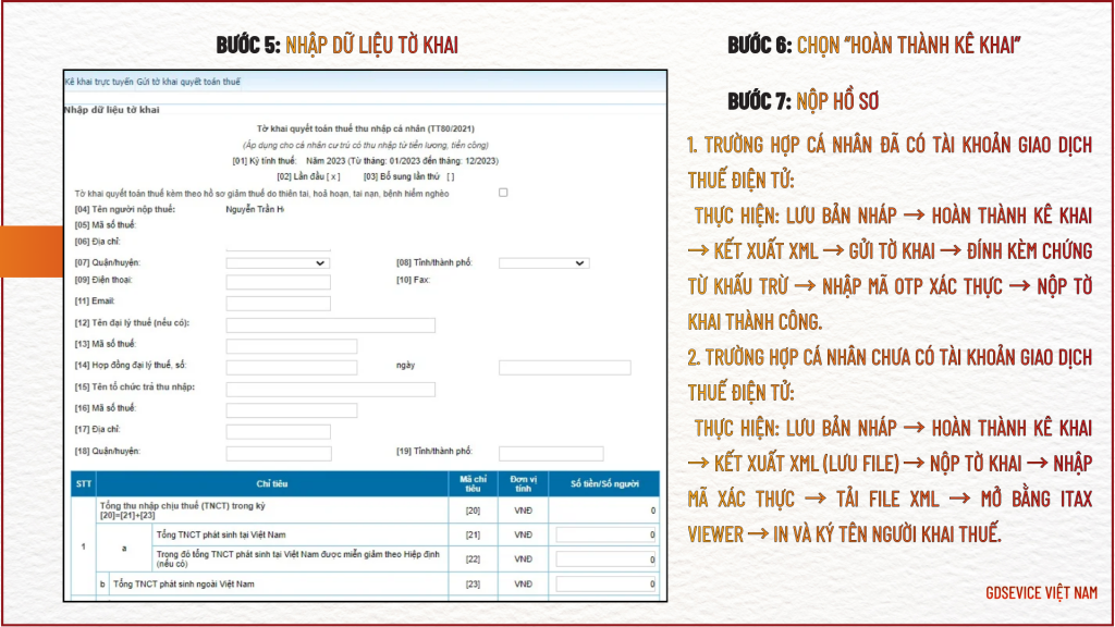 Bước 5: Nhập dữ liệu tờ khai