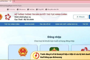 7 bước đăng kí số tài khoản/số hiệu ví điện tử của hộ kinh doanh lên thuế thông qua dichvucong
