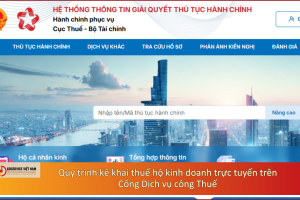 Quy trình kê khai thuế hộ kinh doanh trực tuyến trên Cổng Dịch vụ công Thuế