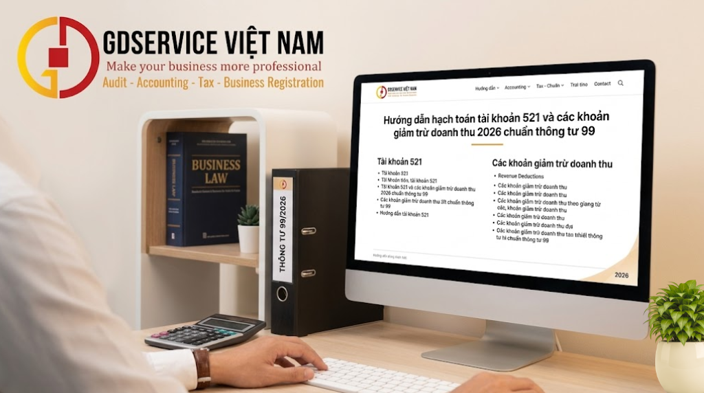 Hướng dẫn hoạch toán tài khoản 521 và các khoản giảm trừ doanh thu năm 2026 chủ thông tư 99