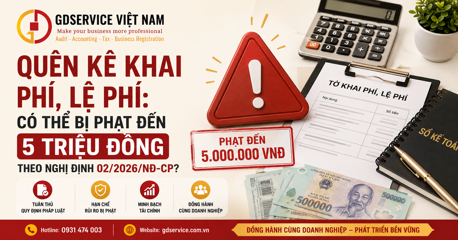 Quên kê khai phí, lệ phí: Có thể bị phạt đến 5 triệu đồng theo Nghị định 02/2026/NĐ-CP?