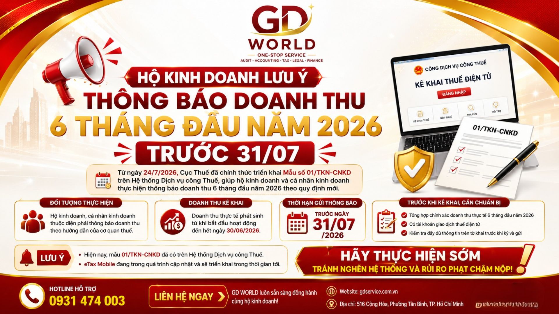 Thông báo doanh thu 6 tháng đầu năm 2026: Đối tượng phải thực hiện, cách kê khai và những lưu ý quan trọng
