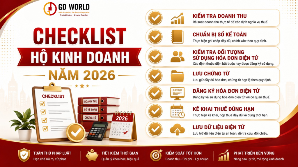Checklist hộ kinh doanh cần thực hiện theo quy định mới năm 2026