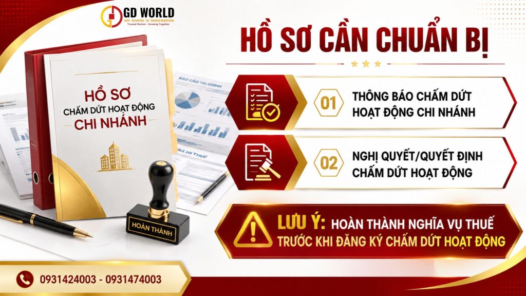 Hồ sơ chấm dứt hoạt động chi nhánh cần những giấy tờ gì
