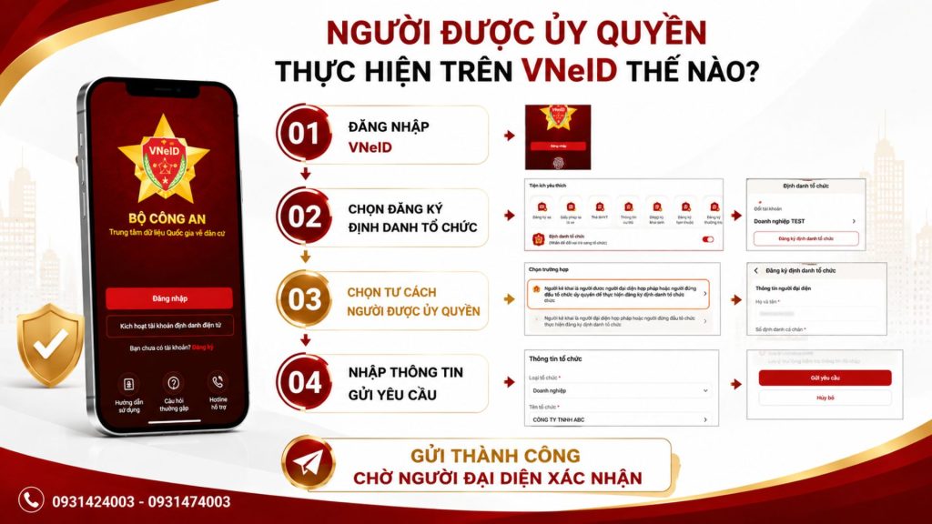 Hướng dẫn ủy quyền đăng ký định danh doanh nghiệp trên VNeID